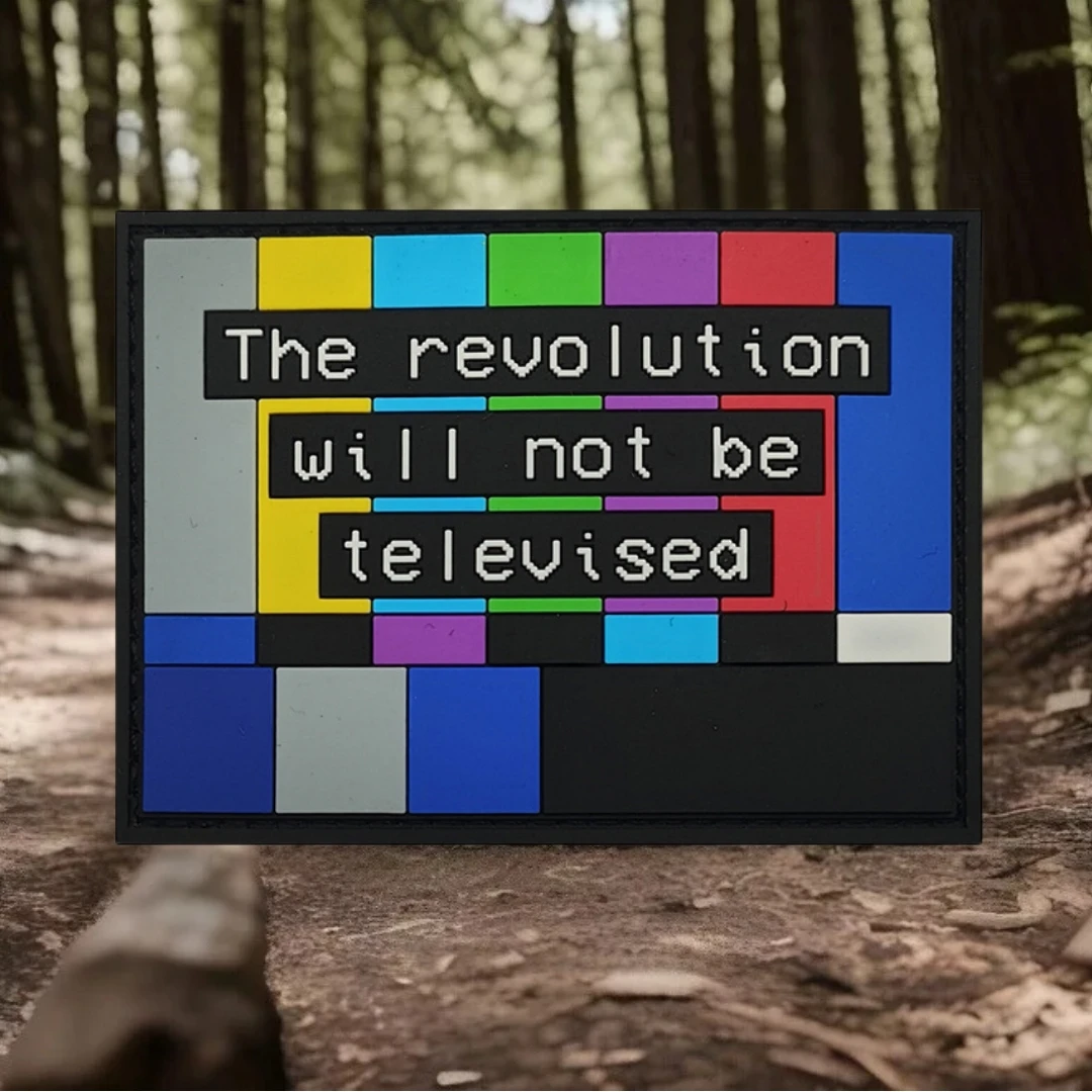 No será televisión insignia de moral táctica mochila militar brazalete decorativo parches de gancho y bucle de PVC para ropa - imagen 2