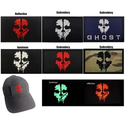 Call of Duty Ghost parche máscara facial bordado táctico luminoso
