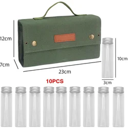 Kit especias camping con bolsa lona y set de tarros para condimentos