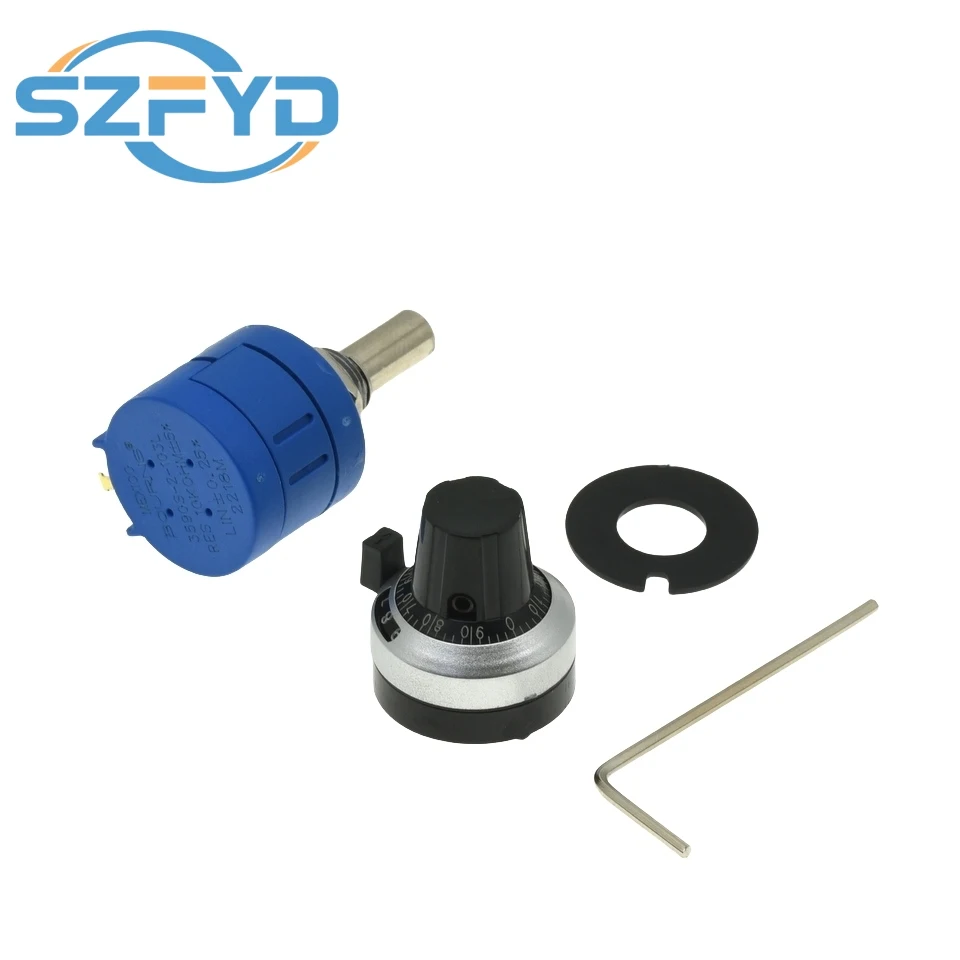 1 Juego de potenciómetro multivuelta de precisión 3590S: resistencia ajustable de 10 anillos + perilla giratoria y esfera de conteo - imagen 4