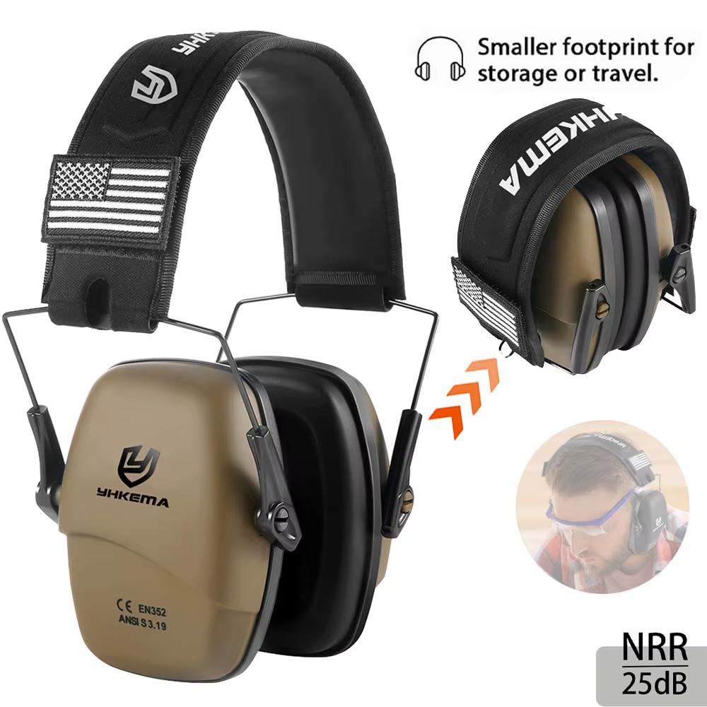 HKEMA orejeras antirruido tácticas plegables para caza y tiro - imagen 2