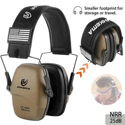 HKEMA-orejera antiruido para disparar, auriculares tácticos para caza, protectores auditivos plegables, protección auditiva insonorizada