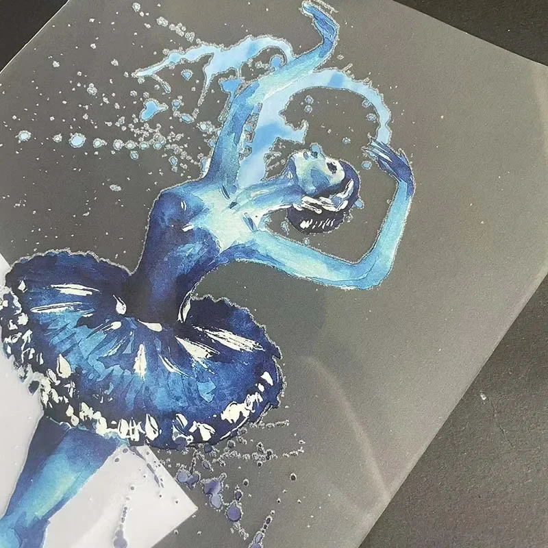 21*13 CM/parche de transferencia de calor pegatinas térmicas película de vinilo, chica de Ballet, apliques de corazón hierro en parches DIY para ropa, camiseta - imagen 3