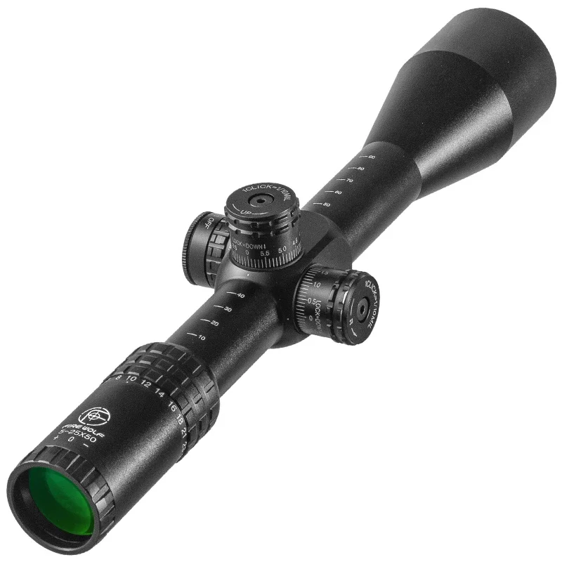 Fire wolf 5-25X50 FFP táctico óptico Rifle alcance rojo verde caza Riflescope vidrio retícula mira de francotirador - imagen 3