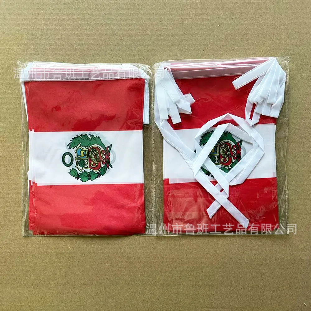 SKY FLAG banderines de Perú 14x21 cm 20 unids/lote banderas de hilo de Perú banderín Banner para decoración de fiesta Festival - imagen 2