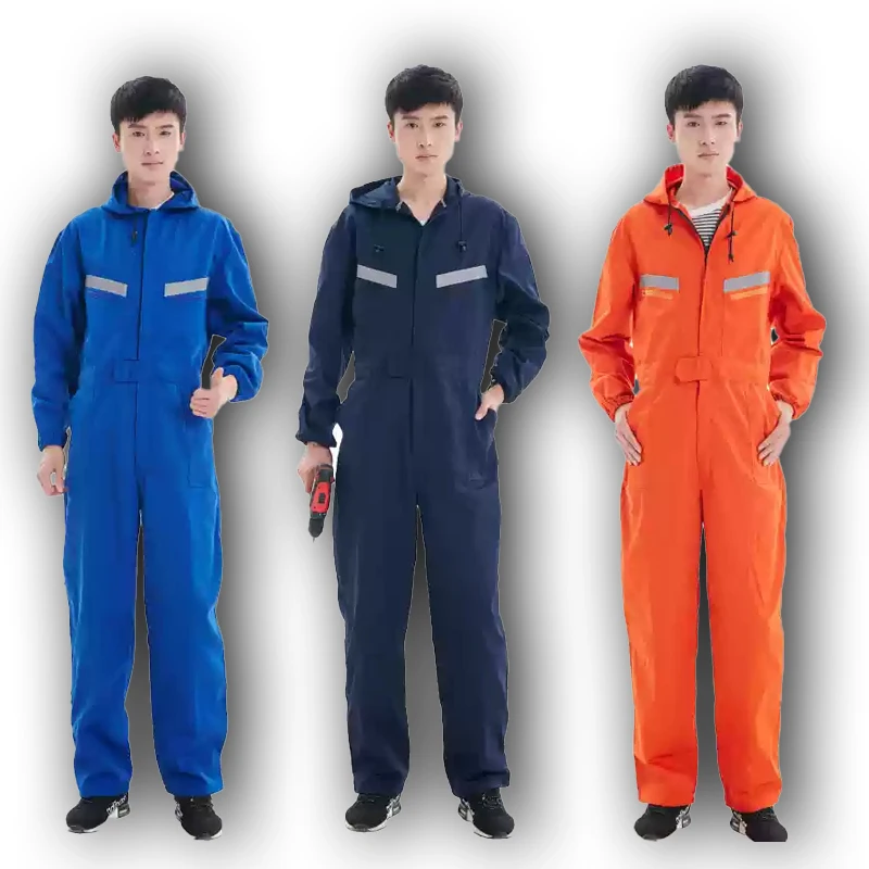 Mono reflectante de una pieza con gorra, mono de protección laboral de manga larga para hombre, pintura en aerosol, traje protector de reparación de automóviles - imagen 4