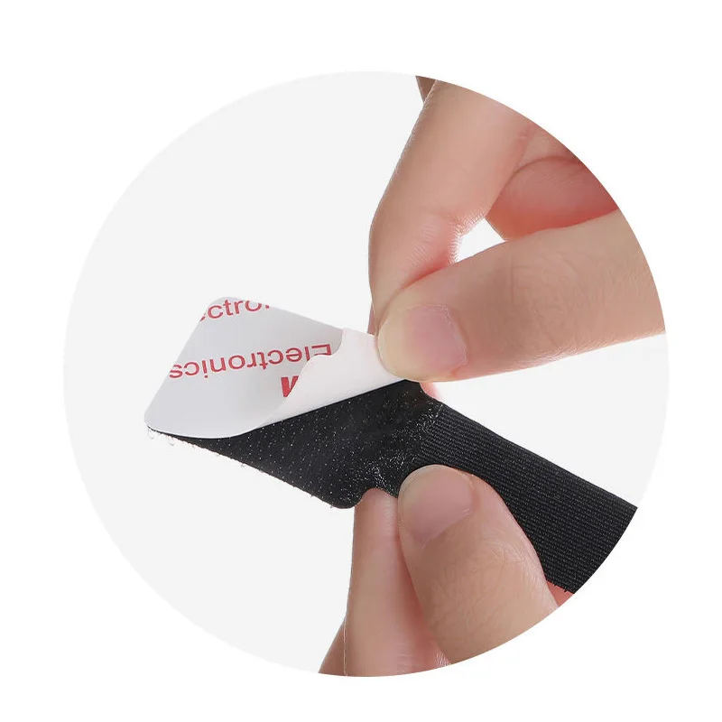 Hebilla inversa de nailon reutilizable para sujetar cables, gancho mágico, correas de velcro, acabado de línea adhesiva, color negro, 10/20 piezas, 28x90mm - imagen 5