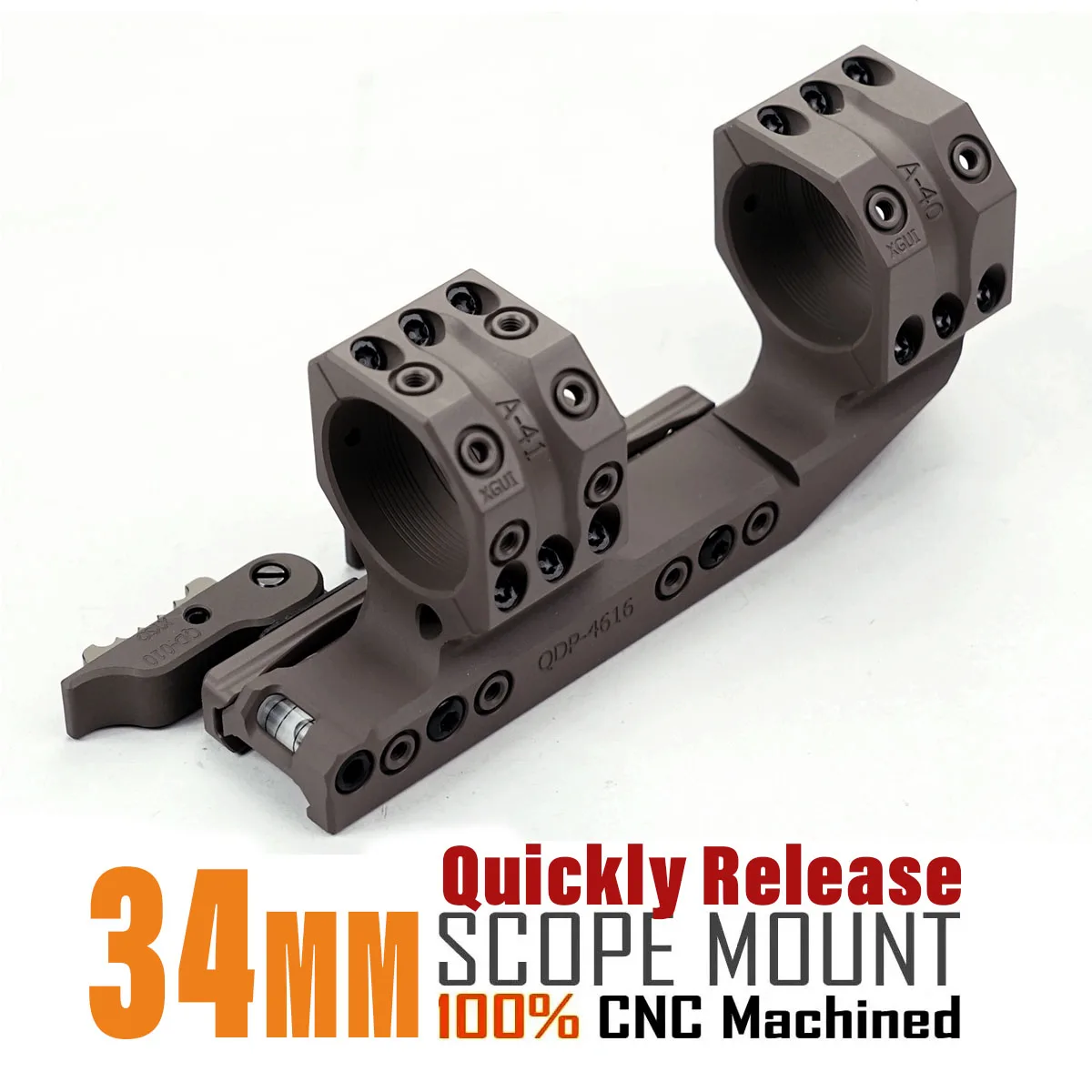 Anillas monobloque AR15 Picatinny QD 30mm FDE desmontaje rápido - imagen 5