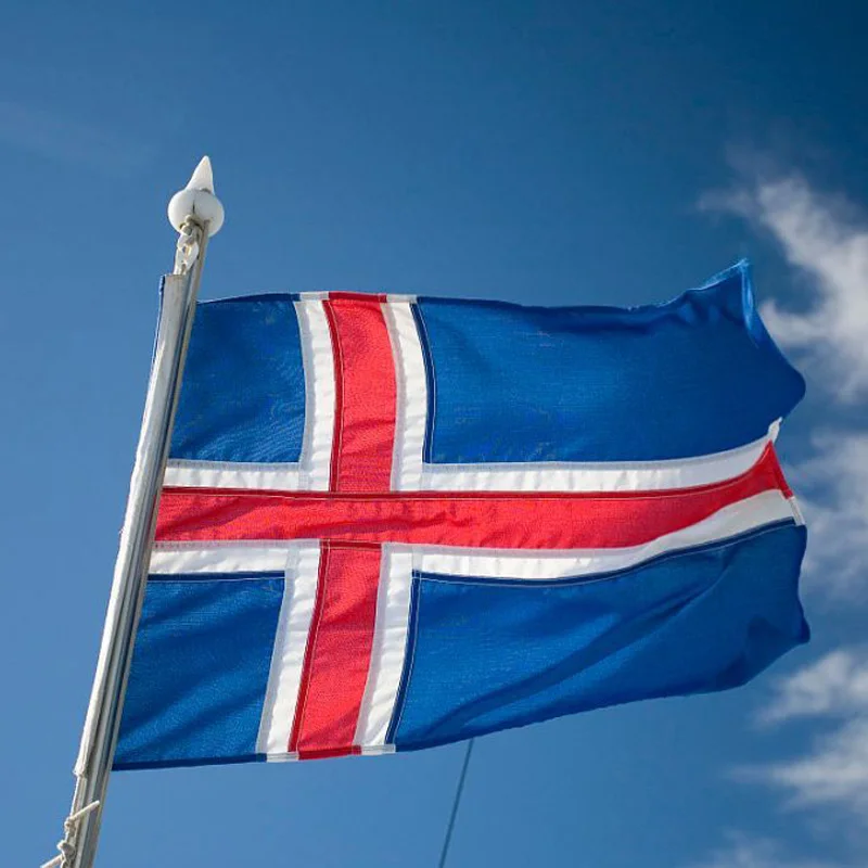 5 unids/lote bandera nacional de Islandia 90x150cm bandera de Islandia bandera nacional de la República de Islandia al por mayor