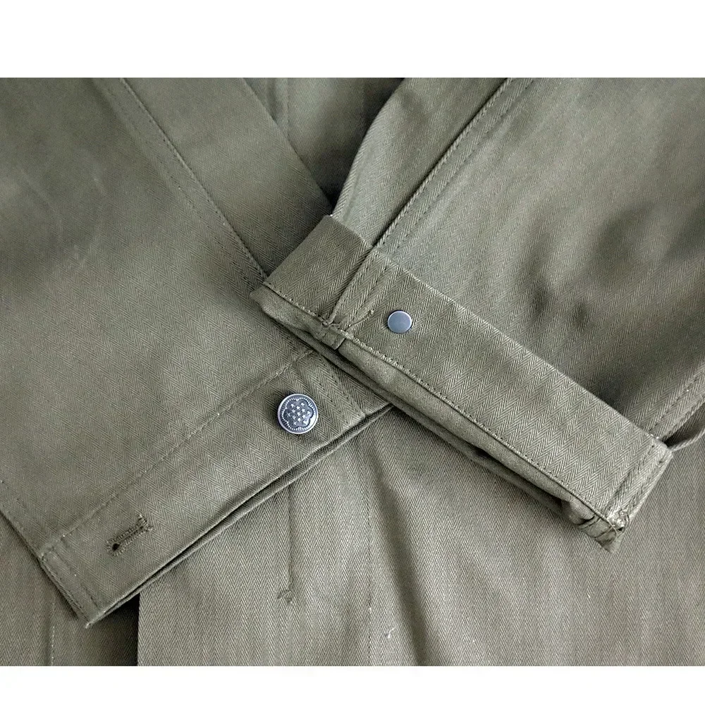 Chaqueta verde HBT de soldado americano de la Segunda Guerra Mundial, camisa deportiva de entrenamiento informal para exteriores para hombre, abrigo táctico informal para exteriores - imagen 3