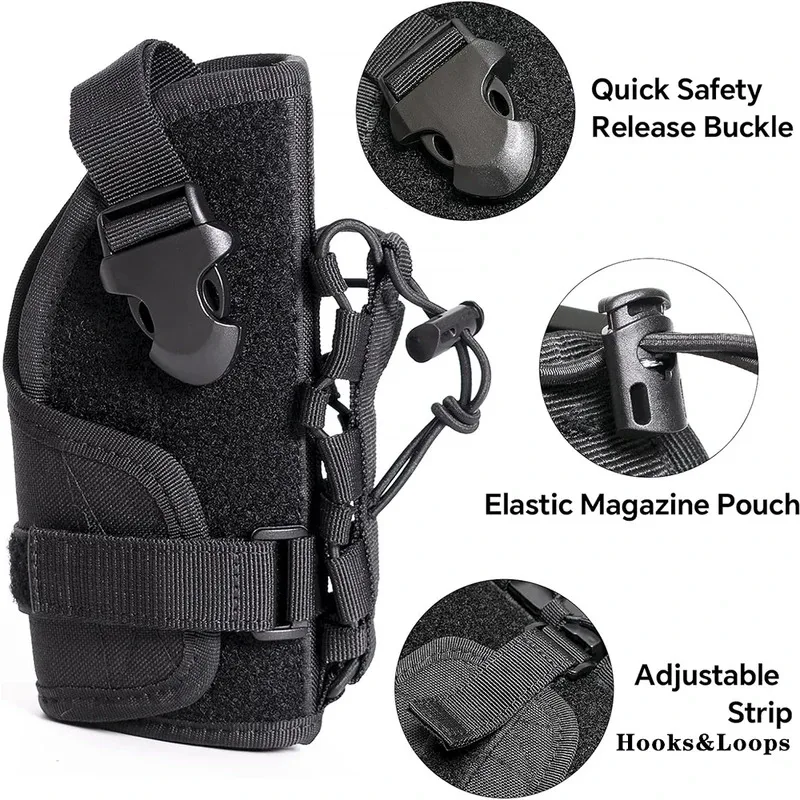 Funda para pistola Molle, cinturón Modular, bolsa Molle para pistola con soporte Mag para mano derecha M9 1911 Glock 17, accesorio para bolsa táctica - imagen 3