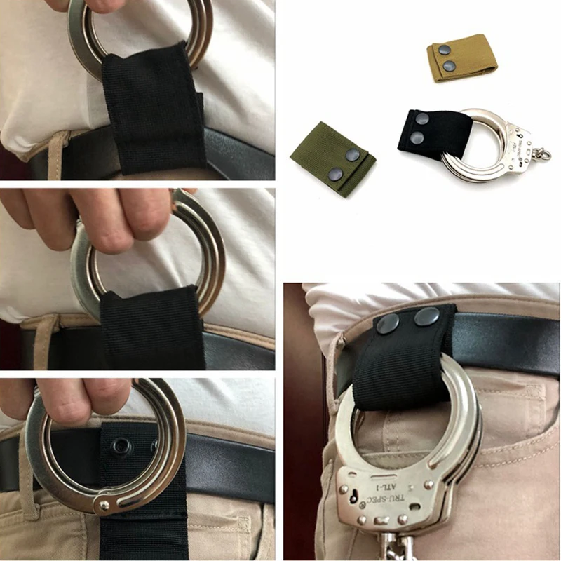 Funda de esposas portátil Universal, correa de cordón, cinturón de liberación rápida, cierre a presión de seguridad, bolsa, colgador de cintura, accesorios - imagen 2