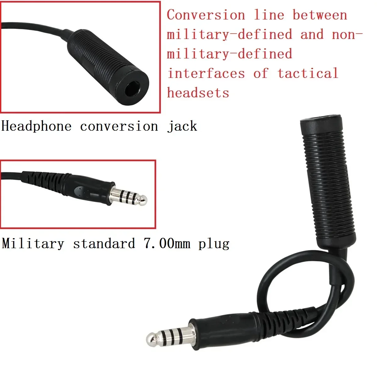 Cable de conversión de adaptador de auriculares táctico TAC-SKY para SORDIN COMTA, Cables adaptadores indefinidos militares y no militares - imagen 2