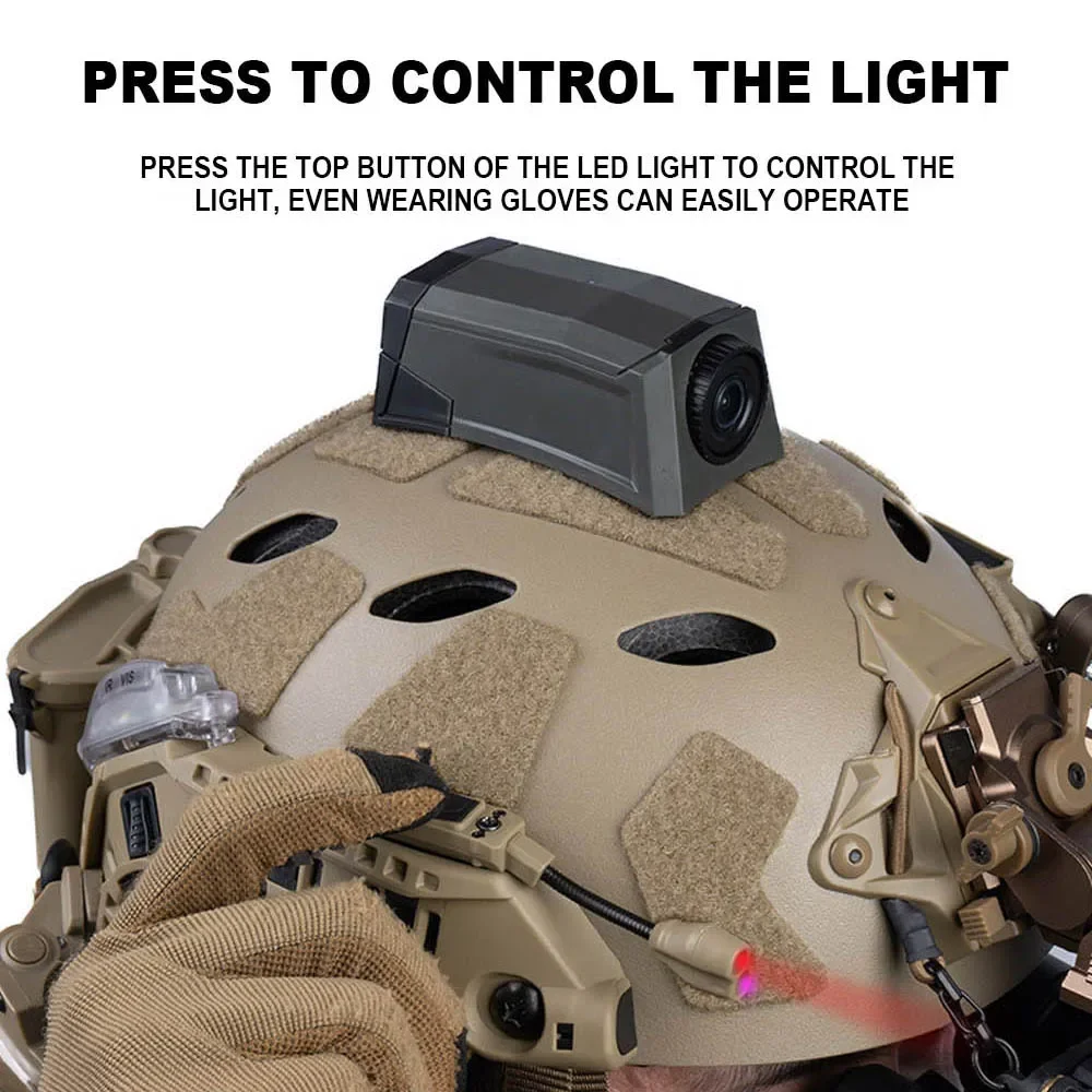 Luz táctica para casco, montaje en riel de arco Modular, linterna LED IR/roja para exteriores, caza, Camping, accesorios rápidos de emergencia para casco - imagen 5
