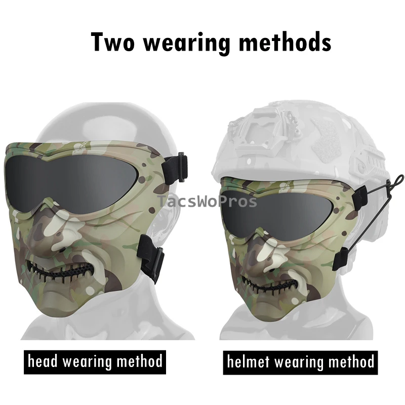 Mascarilla protectora militar Airsoft para caza, máscara de seguridad con lente HD para combate al aire libre, juego de guerra táctico - imagen 4