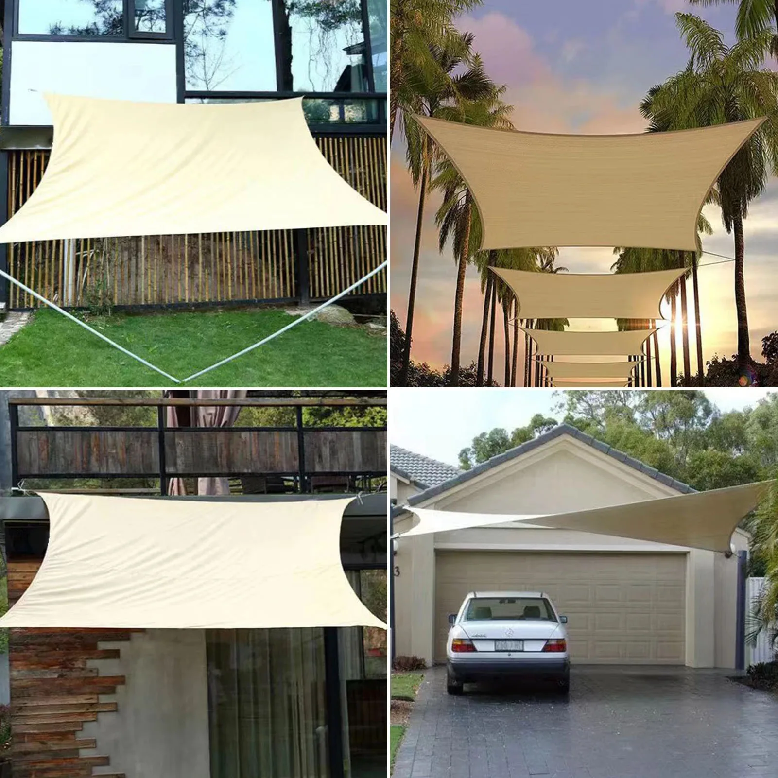 3x5m 3x6m 4x5m impermeable al aire libre y sombra UV vela 300D tela Oxford sombra lona jardín terraza dosel camping refugio solar - imagen 5