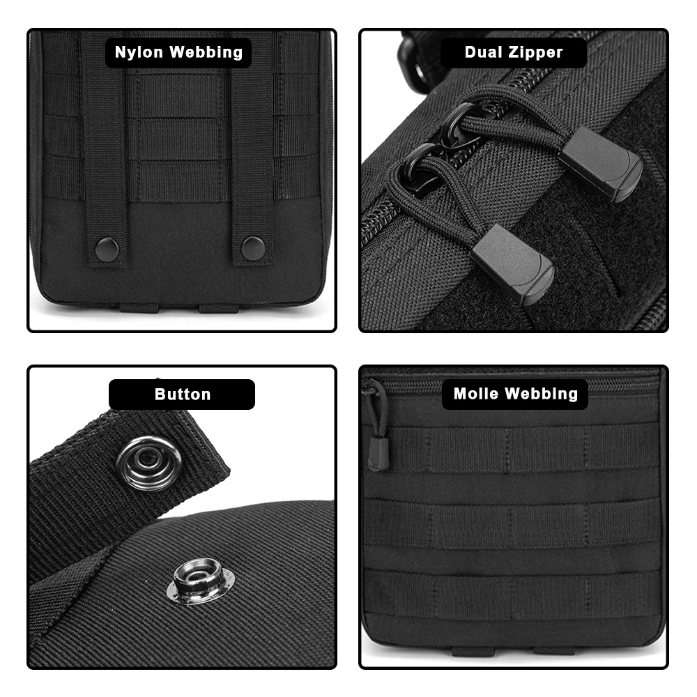 Bolsa táctica Molle Admin, bolsa organizadora EDC de utilidad, bolsa de almacenamiento de herramientas Modular, riñonera, kit de herramientas 1000D, bolsa de accesorios - imagen 3