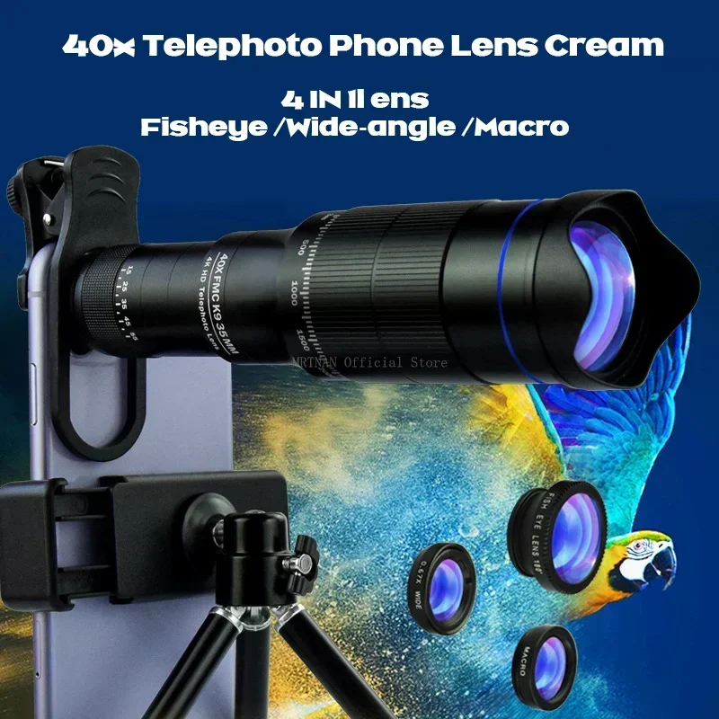 Telescopio telescópico con Zoom HD 40X, lente Monocular de cámara de teléfono, Mini telescopio de Metal, teleobjetivo móvil para Camping y turismo - imagen 2
