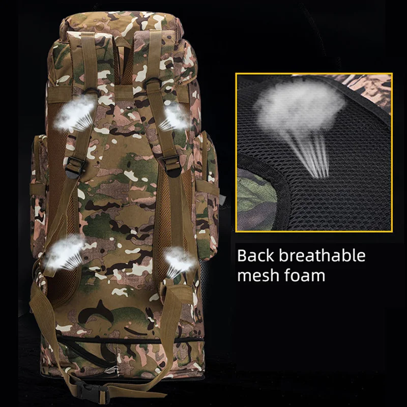 Mochila para acampar al aire libre de 100L, bolsa de senderismo, bolsa de almacenamiento de gran capacidad para hombre, bolsa de escalada deportiva para viajes al aire libre - imagen 3