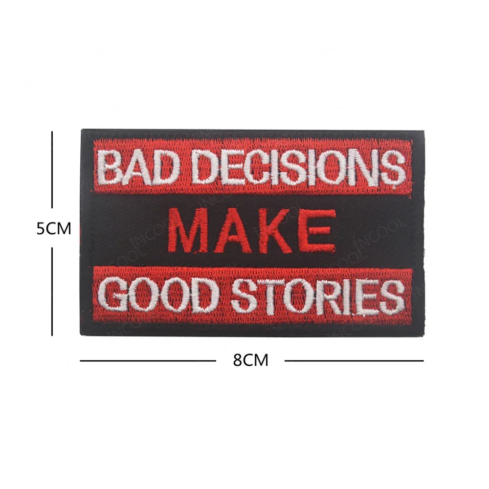 Malas decisiones, buenas historias, parches luminosos de goma de PVC, frases inspiradoras de mujer exitosa, insignias con apliques bordados - imagen 5