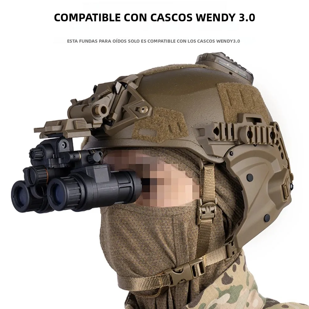 Casco táctico Wendy 3,0, cubierta lateral para la oreja con riel guía, orejeras de protección para CS Paintball Airsoft, accesorios para casco de caza - imagen 5