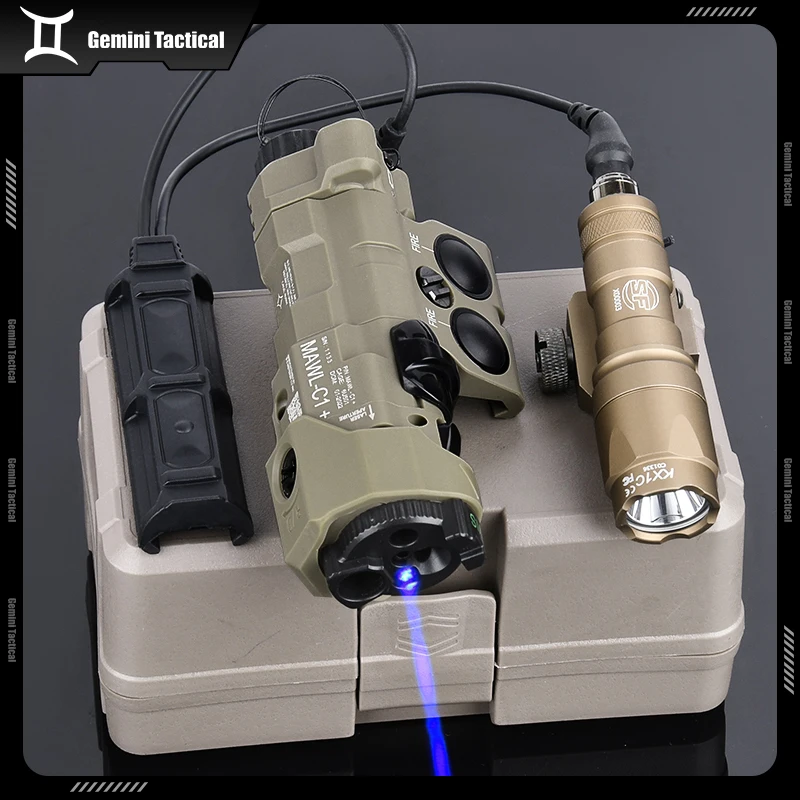 MAWL-C1 táctico rojo, verde, azul, punto IR, puntería láser, luz de relleno IR Surefir M300A, linterna LED blanca, interruptor de presión doble remoto - imagen 2