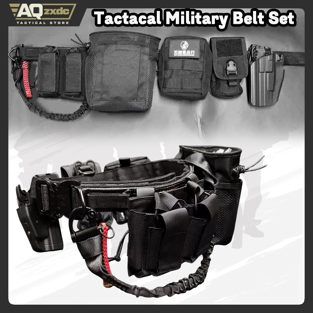 Juego completo de cinturones Airsoft para exteriores, con doble bolsa para revistas, bolsa de recuperación Phc, bolsa multifunción, funda de extracción rápida G17