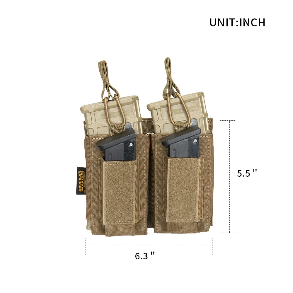 Bolsa doble Mag, bolsas para revistas y Rifle con tapa abierta, bolsas para pistola Mag para mochila/chaleco Molle M4 M16 AK, equipo Airsoft - imagen 2