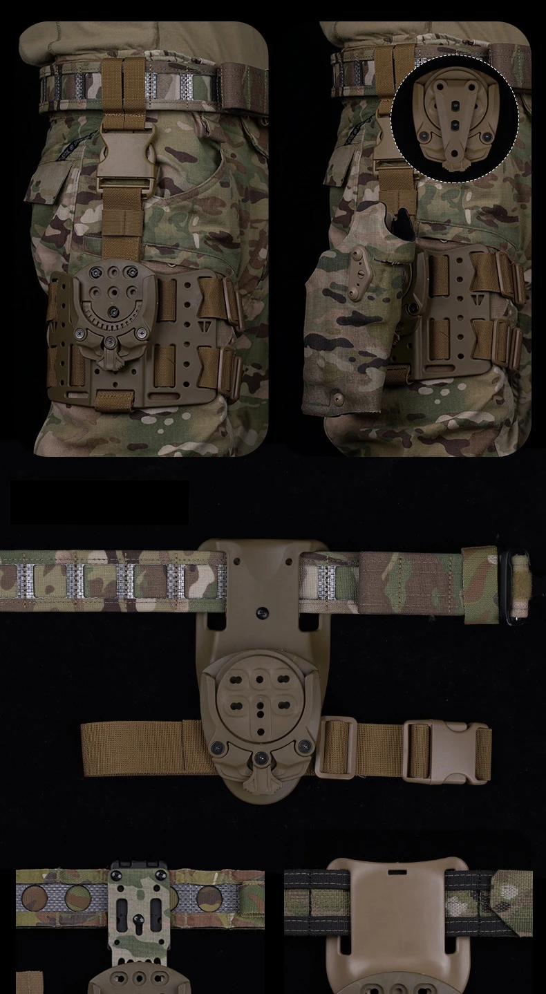 Plataforma táctica de pierna caída, correa para pierna de 360 grados, funda para pistola de caza, funda para muslo, adaptador Modular para Glock 17/19 M9 PX4 - imagen 5