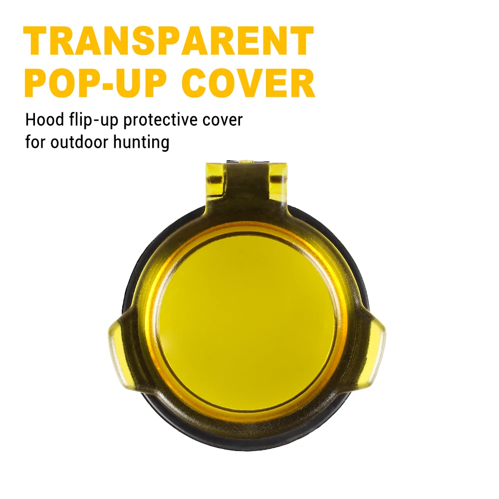 Cubierta de lente de alcance de Rifle, Protector abatible hacia arriba, tapa de protección óptica, tapa de lente objetivo de 38mm/40mm/42mm/57mm para caza - imagen 3