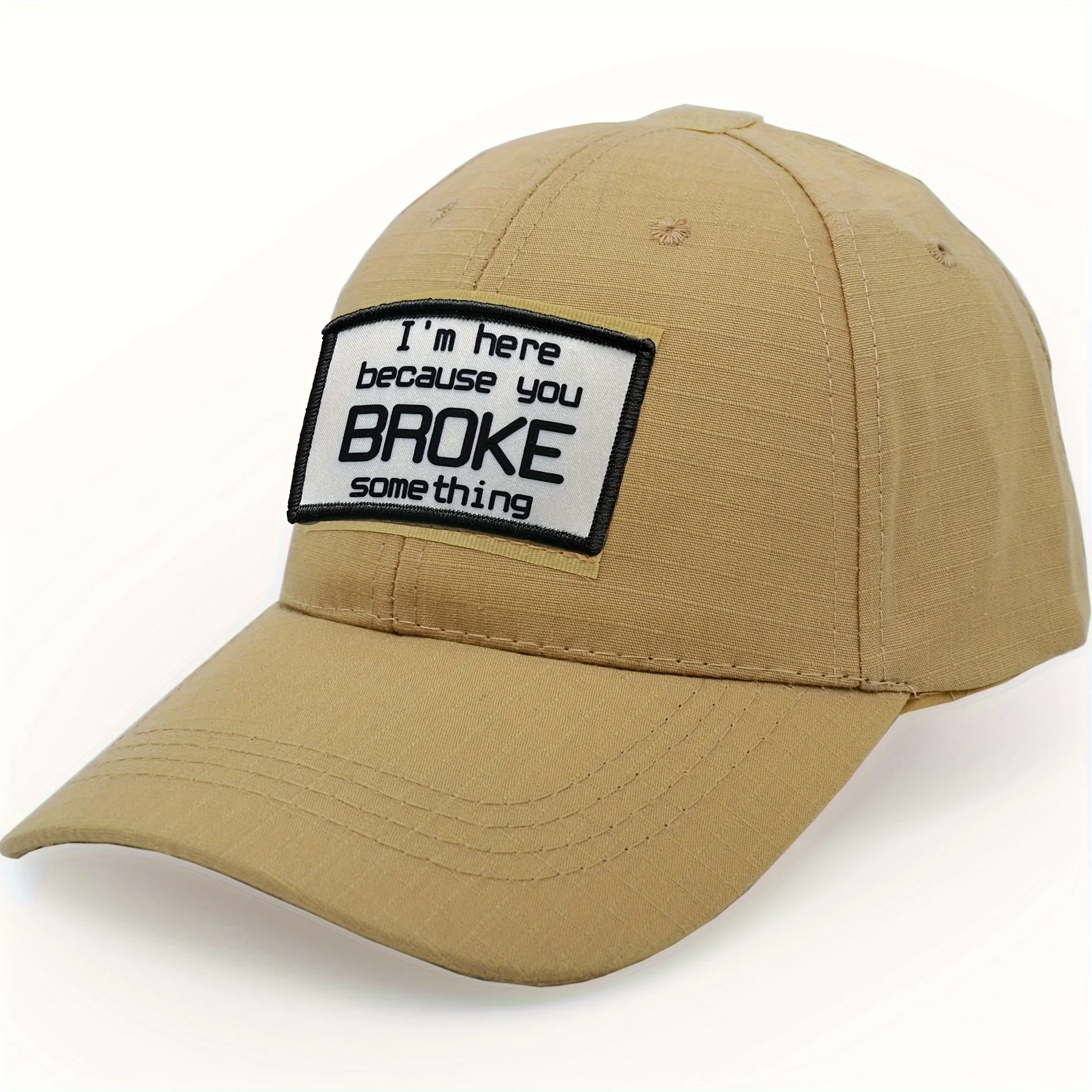 Parche "I'm Here for You breaked Something" con cierre de gancho y bucle, diseño de borde bordado para sombreros y bolsos - imagen 2