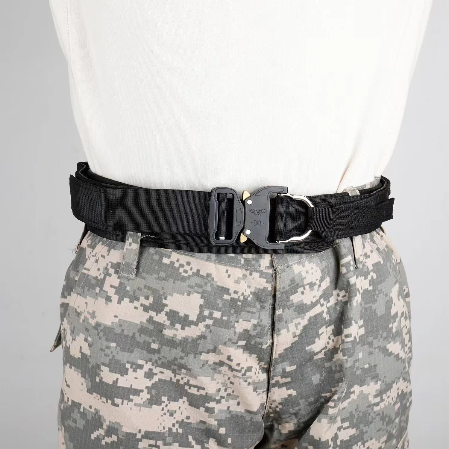 Cinturón de combate táctico MOLLE, equipado con cinturón interior y almohadilla interior antideslizante, cinturón de sistema de liberación rápida 2 en 1 - imagen 2