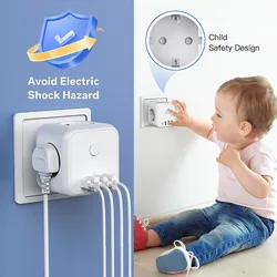 Regleta de pared triple enchufes USB cargador tipo C – Todo en uno