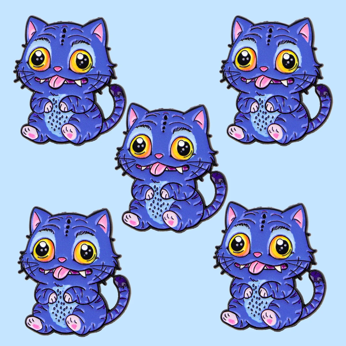 Alfileres esmaltados de tigre, conjunto de broches de animales de dibujos animados, Pin de solapa de Metal, insignia, accesorios para mochila, joyería, regalos para seguidores