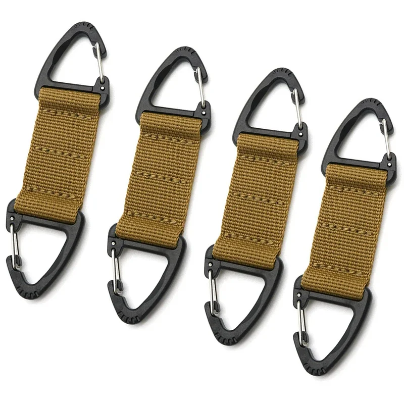 4 Uds Clip de engranaje táctico gancho Molle llavero de nailon ganchos de correas Molle llavero mosquetón hebilla llavero para cinturones bolsas Molle