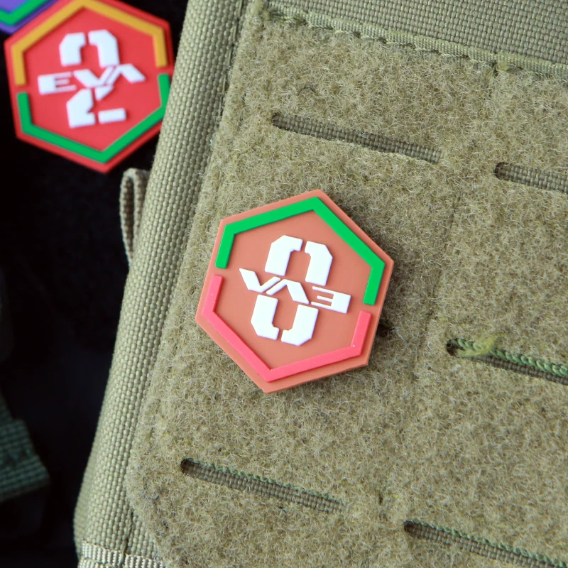 Mini parche Hexagonal de PVC EVA, insignia táctica de máquina para ropa, decoración de mochila, 0, 1, 2 - imagen 2