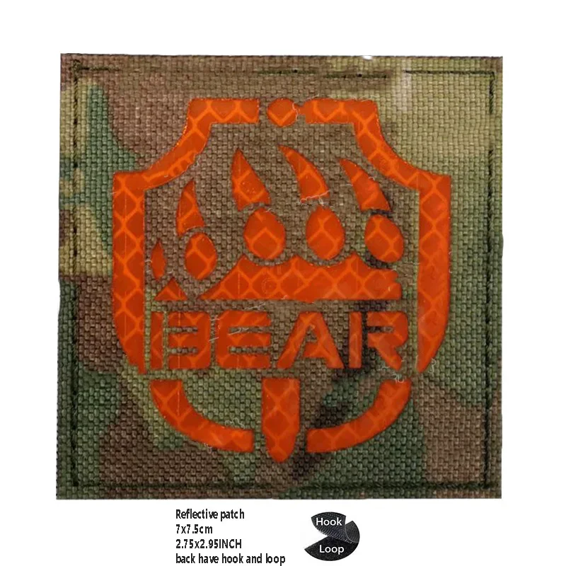 Parche de goma de PVC, insignia del equipo USEC, brazalete mágico de oso, mochila de moral táctica reflectante IR, parches de gancho y bucle para ropa - imagen 5