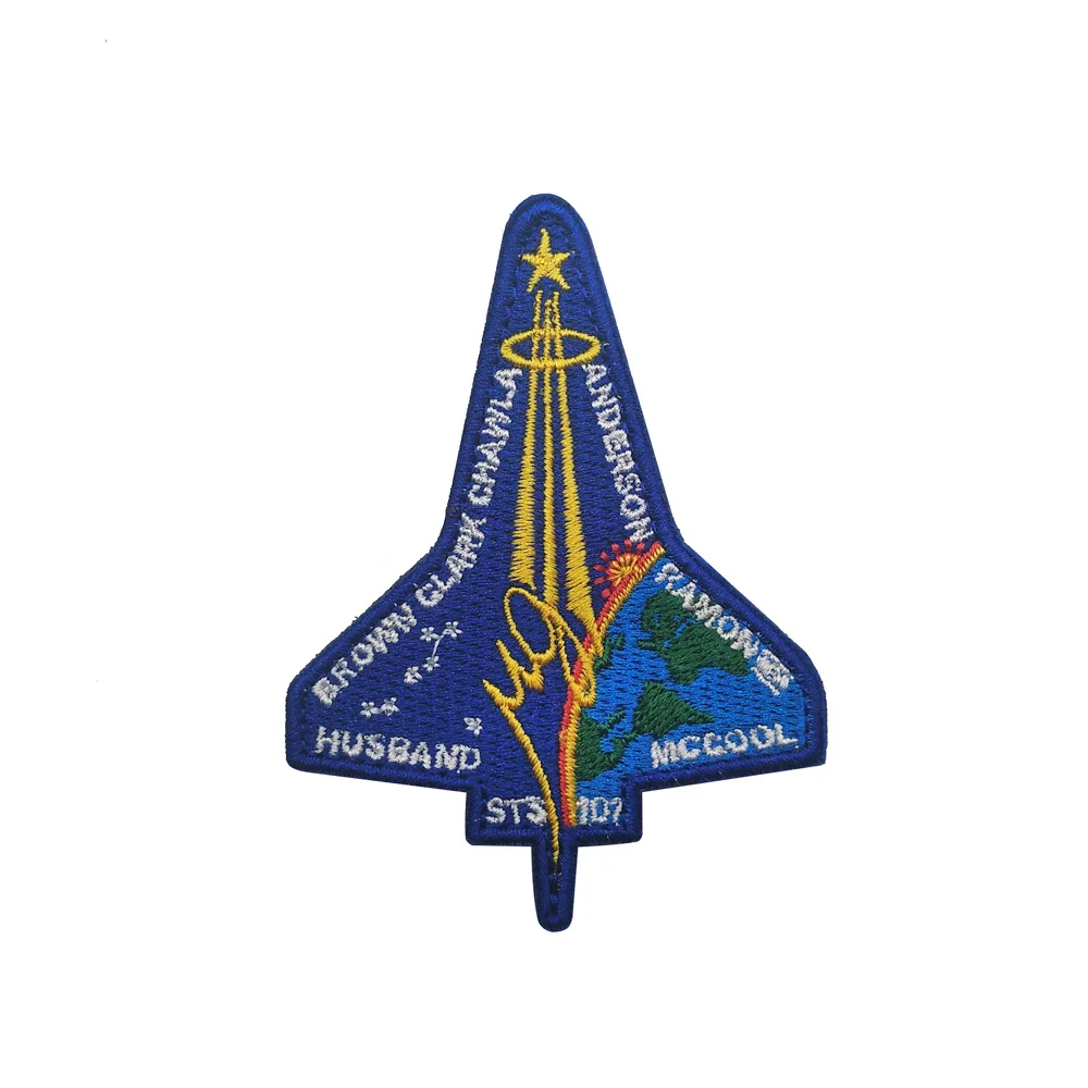 Parches de bucle de gancho bordado con insignia espacial, sombrero militar de astronauta, mochila de tela, brazalete, pegatinas, apliques, parches para ropa - imagen 5