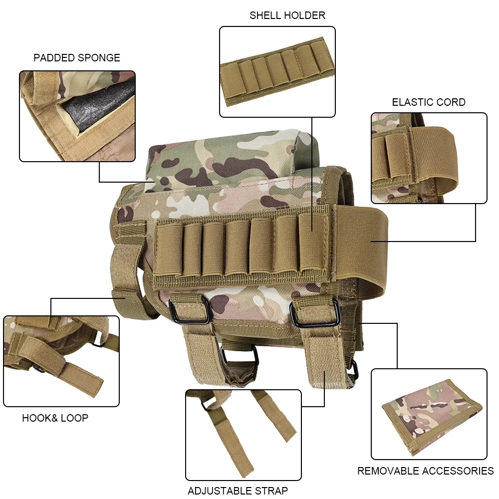 Bolsa de descanso táctico ajustable para Rifle, soporte de bala, almohadilla elevadora de nailon, cartuchos de munición 300. Winmag 308 - imagen 3