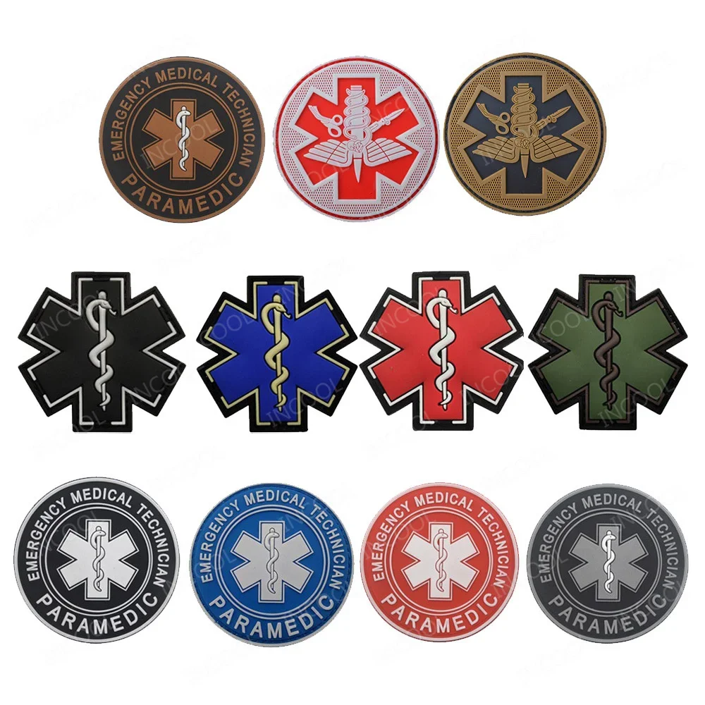 Medic EMS EMT MED paramédico infrarrojo IR parche reflectante apliques primeros auxilios goma de PVC resplandor en la oscuridad rescate de emergencia Star Life - imagen 3