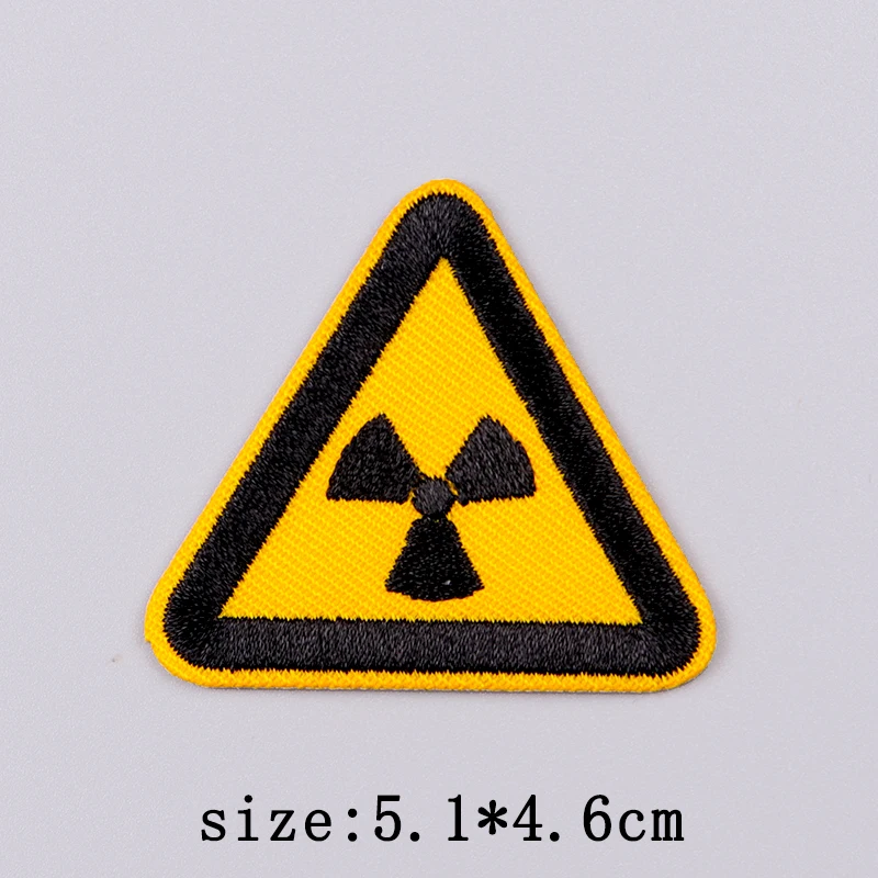 Parche bordado de radiación de planta de energía nuclear, parches termoadhesivos para planchar para ropa, insignias de costura/fusibles DIY