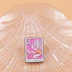 COWGIRL-Pin broche esmaltado Tarot mujer para solapa bolsos sombreros