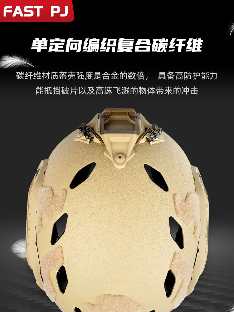 Casco ligero y transpirable, versión especial de fibra de carbono perforada, serie FTHS, 2 en 1, grado NIJ IIIA - imagen 4