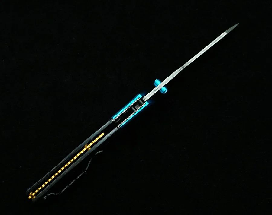 LEMIFSHE navaja plegable acero damasco VG10 con fibra carbono EDC - imagen 4