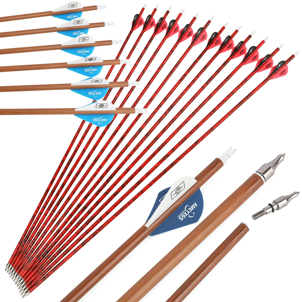 12 Uds flechas de carbono mezcladas 31,5 "flecha de tiro con arco columna vertebral 500 ID 6,2mm eje 2 "pluma de goma arco compuesto recurvo tiro caza