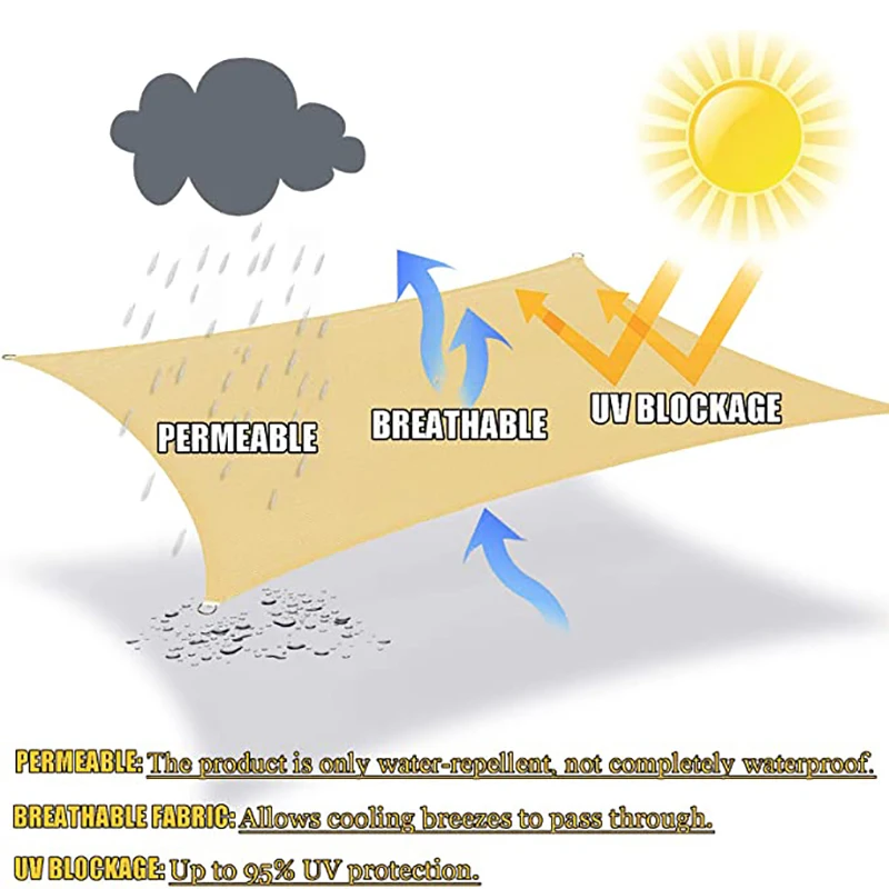 Toldo de tienda de jardín para exteriores, sombrilla de color Beige, 2x2, 3, 5, 4x4x4m - imagen 5