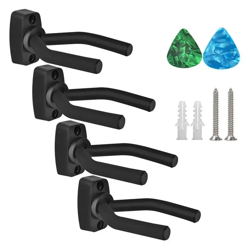 La pared del gancho para guitarra de 4 piezas se instala con varios instrumentos, 2 tornillos y 2 almohadillas de caucho de celuloide de 0,5 mm - imagen 4