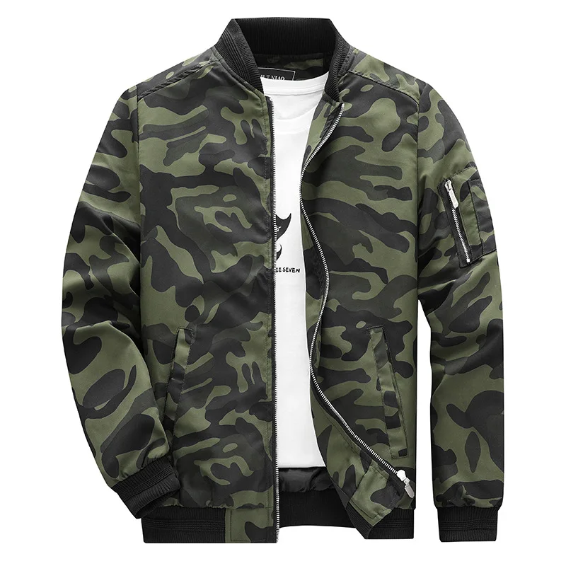 Chaqueta informal de camuflaje para hombre, cuello redondo, cremallera, múltiples bolsillos, deportes al aire libre, a prueba de viento, impermeable, resistente al desgaste, Tops - imagen 2
