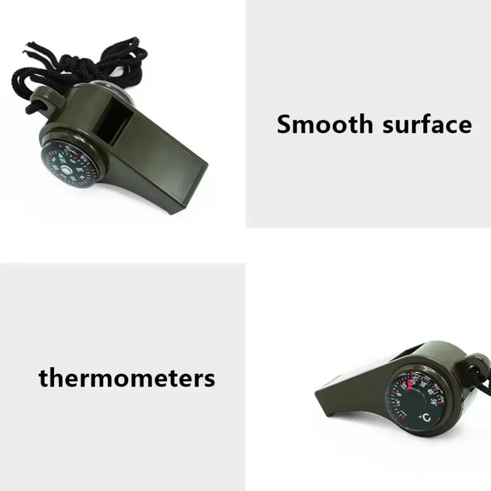 Termómetro con silbato y brújula tres en uno, herramienta de rescate para acampar al aire libre, silenciosa, portátil, multifuncional - imagen 4