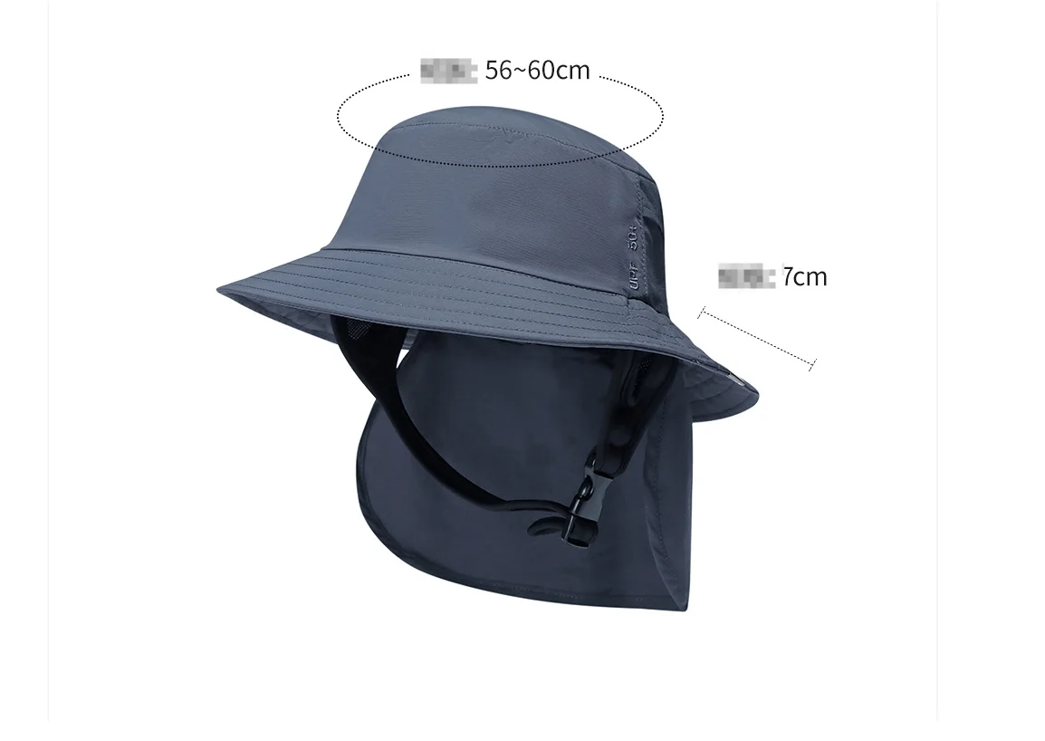 Surf Indo Surf Backet Hat con correa para la barbilla gorra de kitesurf pescador deporte acuático sol hombres mujeres Unisex protege las orejas - imagen 4